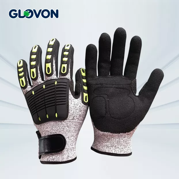 HPPE cut resistant safety gloves
